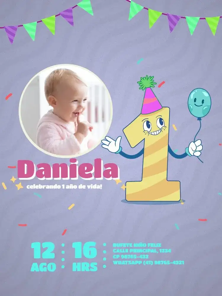 Primer Año Niña Morado