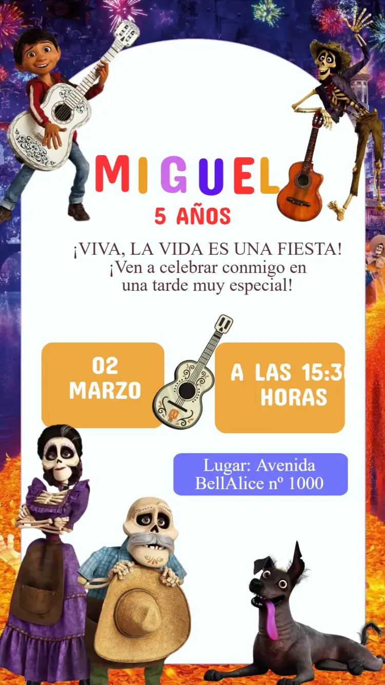Invitación Cumpleaños Vive La Vida es una Fiesta