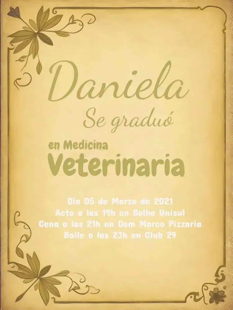 Invitación Graduación de Veterinaria en Negro – tema Graduación negro, dorado, purpurina, elegante, moderno, sophisticated
