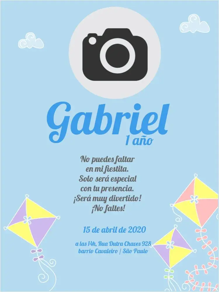 Invitación Pipa 1 Aniversario Celebración