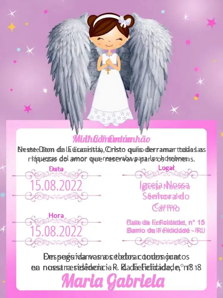 Invitación Primera Comunión Blanco – tema Primera Comunión elegante, clásico, minimalista, delicado, sutil, moderno