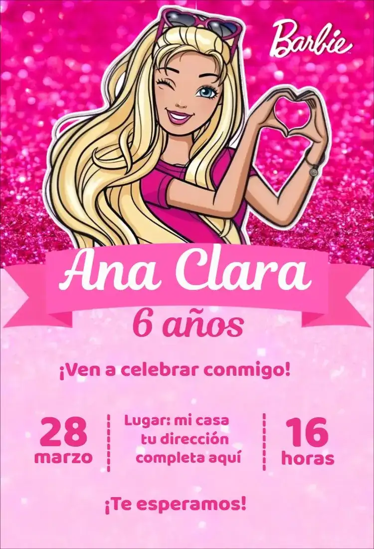 Invitación Barbie Love