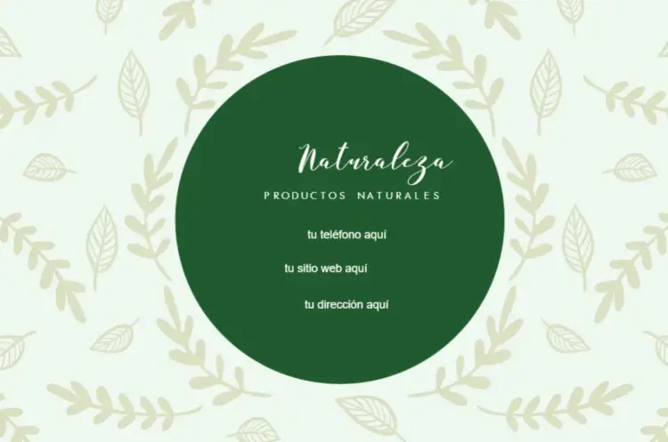 Invitación Tarjeta De Visita Reverso Naturaleza Vegetariana