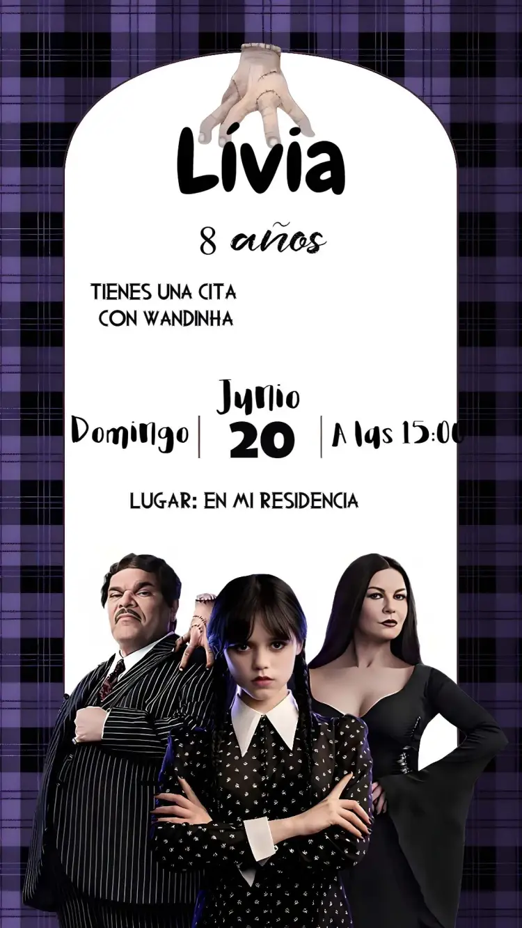 Invitación Wandinha Addams Familia