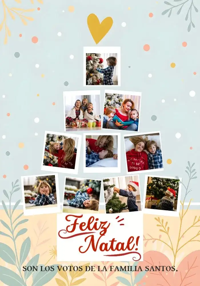 Tarjeta De Navidad Árbol Fotos Votos