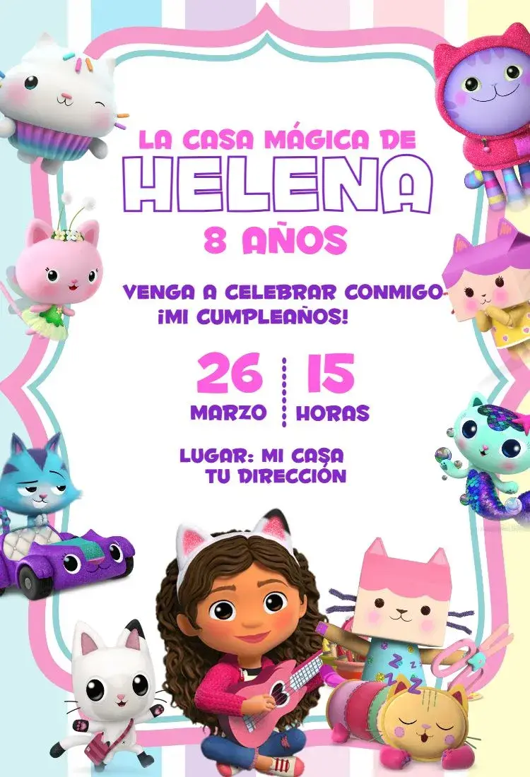 Invitación La Casa Mágica de Gabby 2