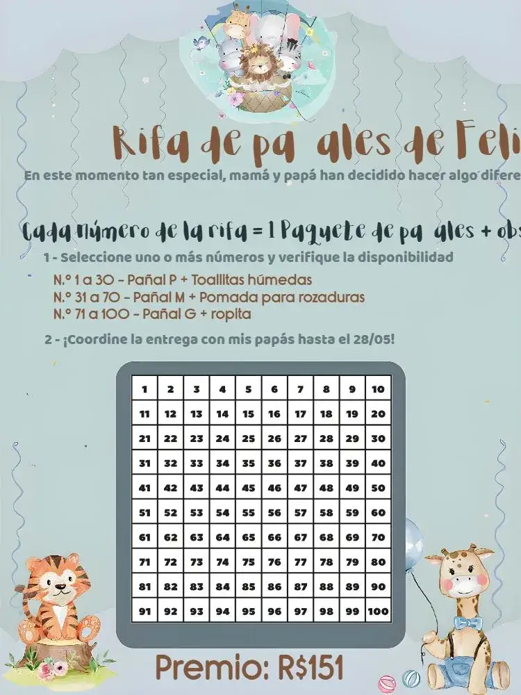 Invitación Baby Shower Safari Diapers – tema Despedida de Soltera safari, animales, azul y gris, divertido, colorido, infantil