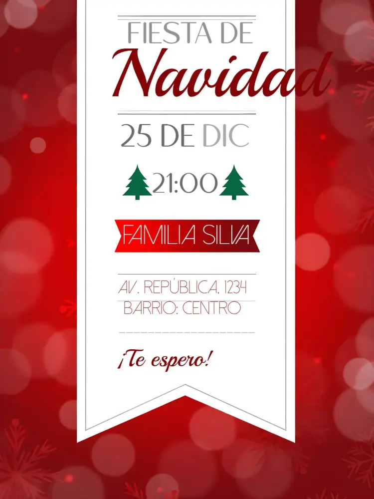 Invitación Fiesta De Navidad Cena