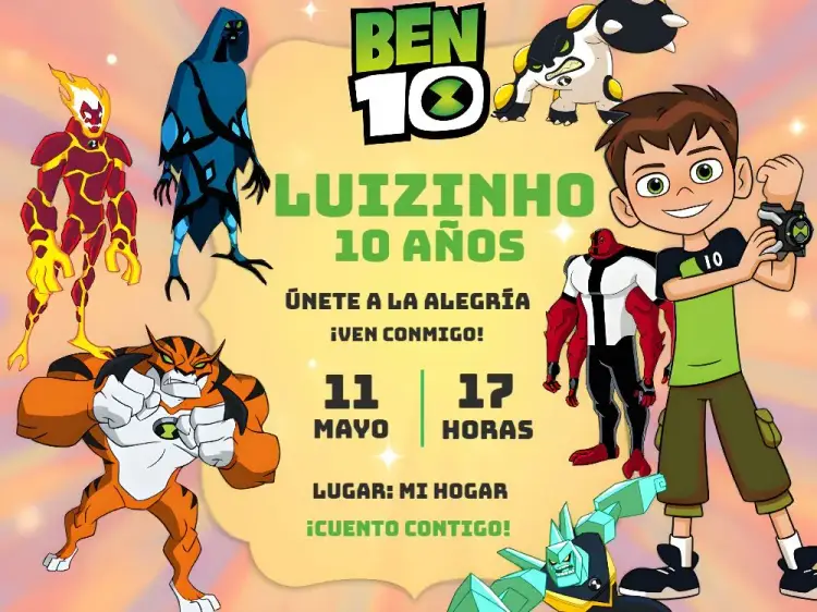 Invitación Ben 10 Económico