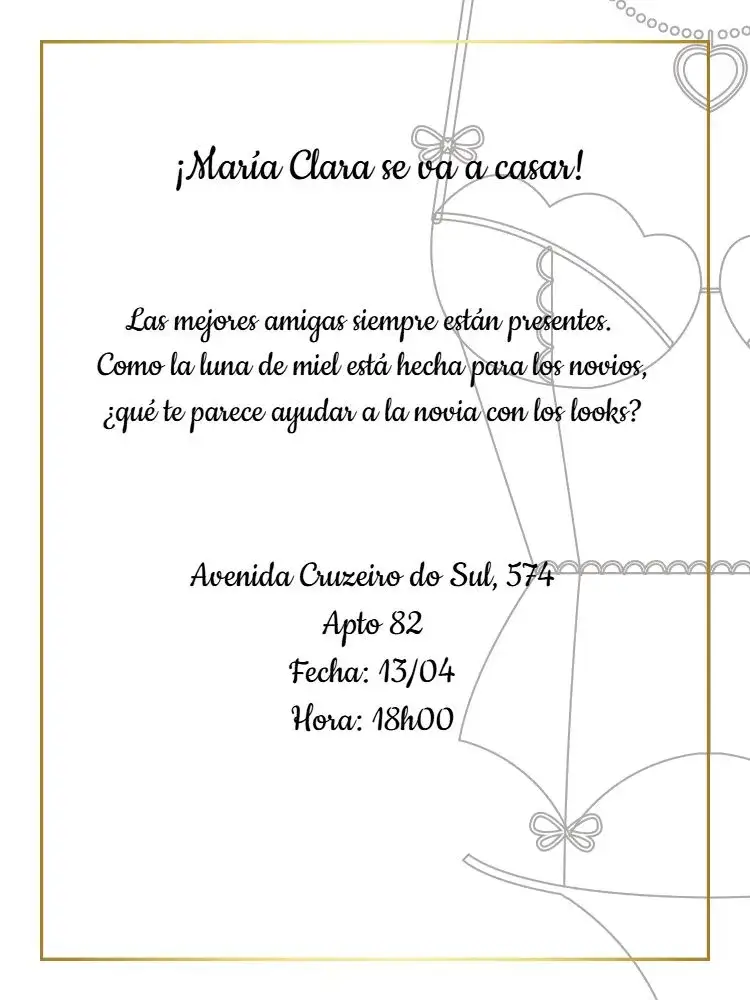 Invitación Despedida De Soltera – tema Baby Shower dorado, blanco, moderno, elegante, femenino, minimalista