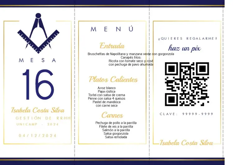 Invitación Menú Triángulo Graduación Arquitectura Graduando