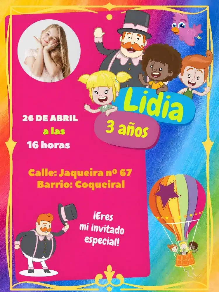 Mundo Bita Con Foto Rosa