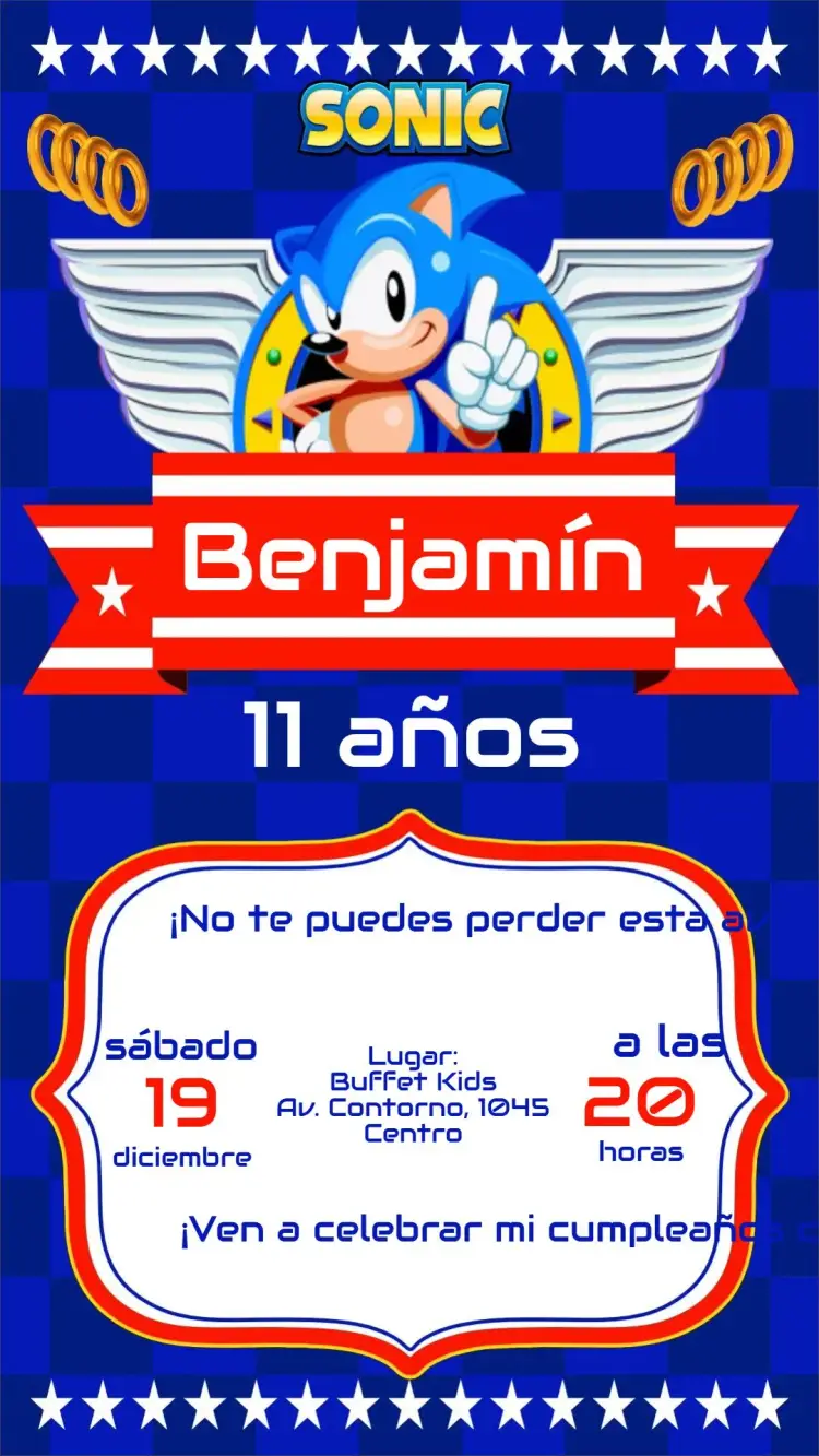 Invitación Sonic