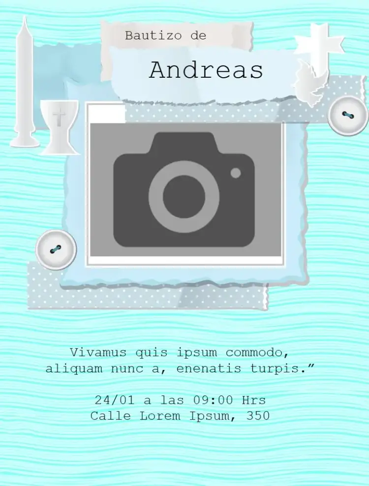 Invitación Bautizo Scrapbook Whatsapp