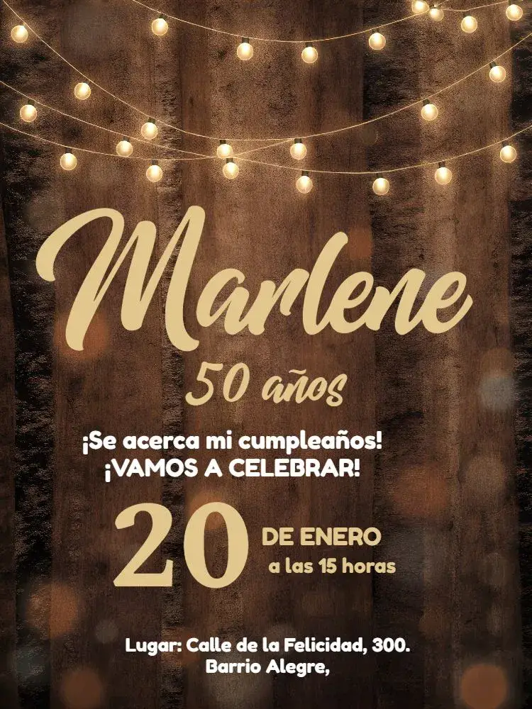 Invitación Rústico Madera Adulto