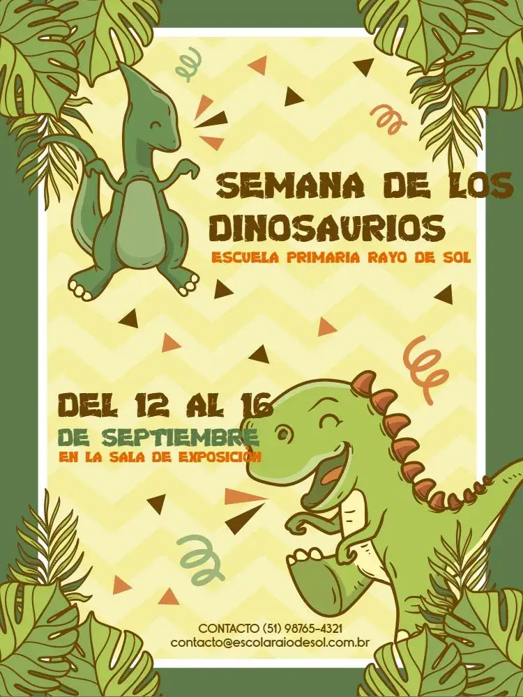 Invitación Encuentro de Dinosaurio Verde