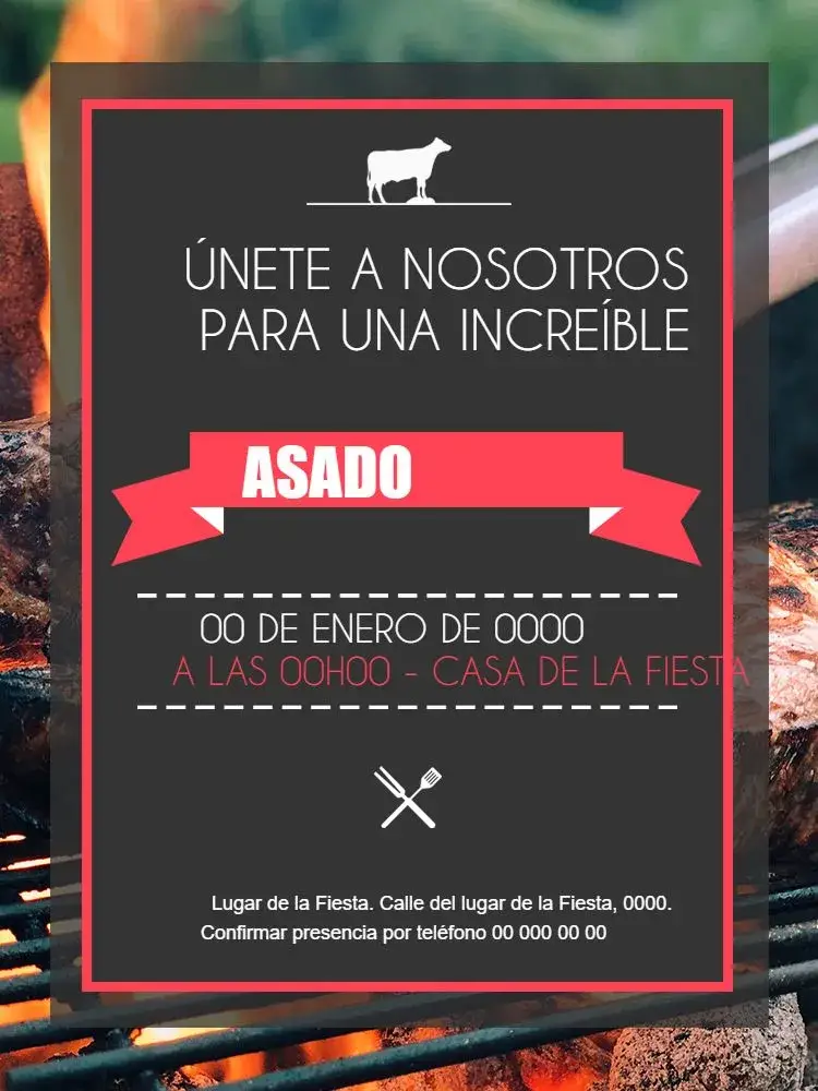 Invitación Barbacoa en línea editable y personalizable