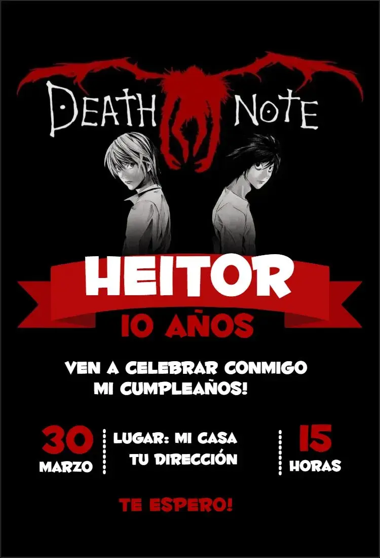 Invitación Death Note 1