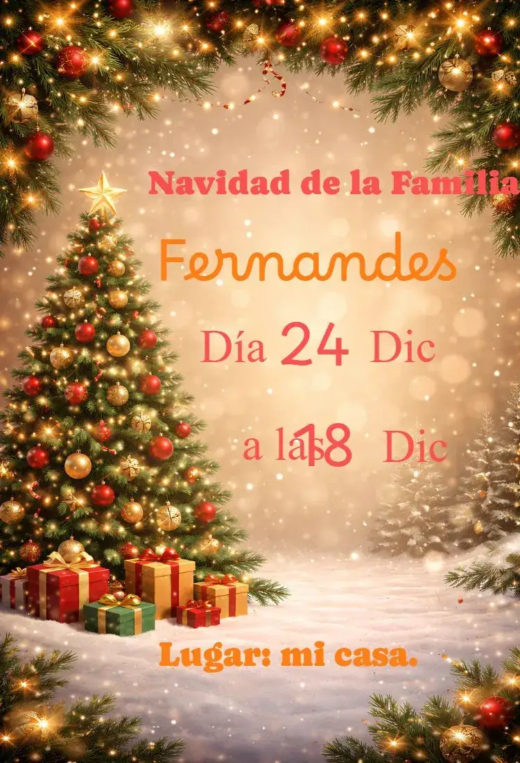 Invitación Invitación de Navidad – tema Fechas Conmemorativas dorado, rojo, verde, minimalista, vintage, festivo