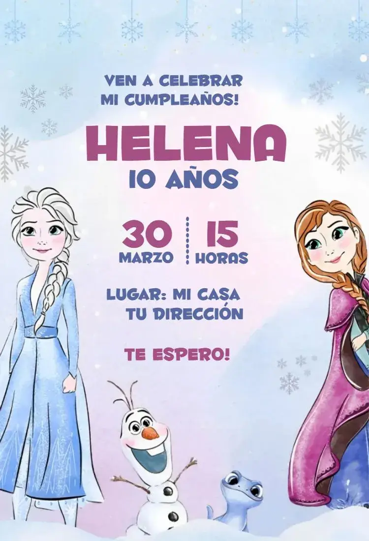 Invitación Frozen 3