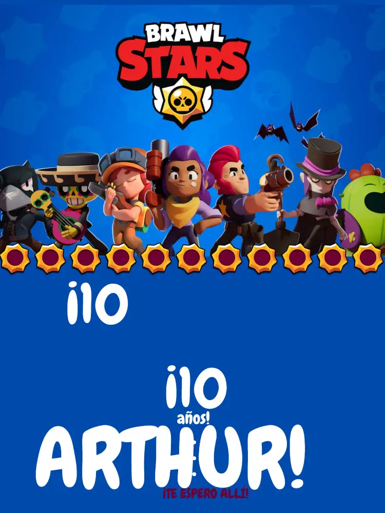 Invitación Brawl Stars Infantil