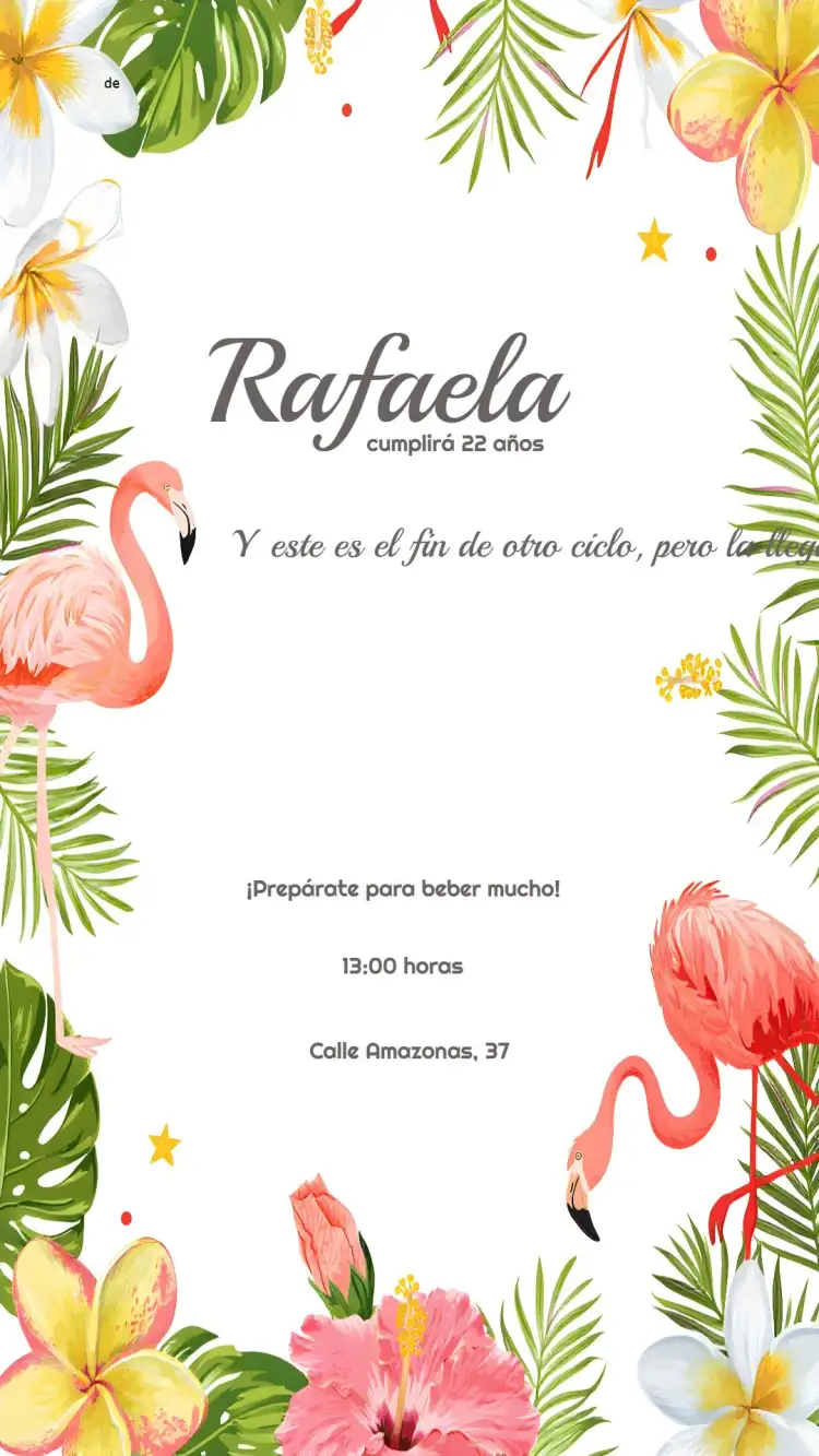 Invitación Tropical Fácil – tema Fechas Conmemorativas tropical, colorido, festivo, moderno, alegre, vibrante