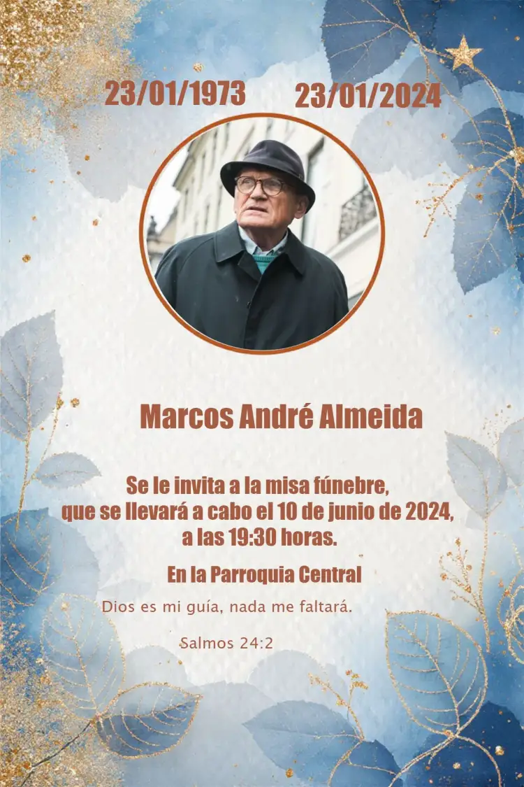 Invitación Misa De Séptimo Día Con Foto Días – tema Fechas Conmemorativas elegante, sobrio, minimalista, clásico, con foto, tranquilo