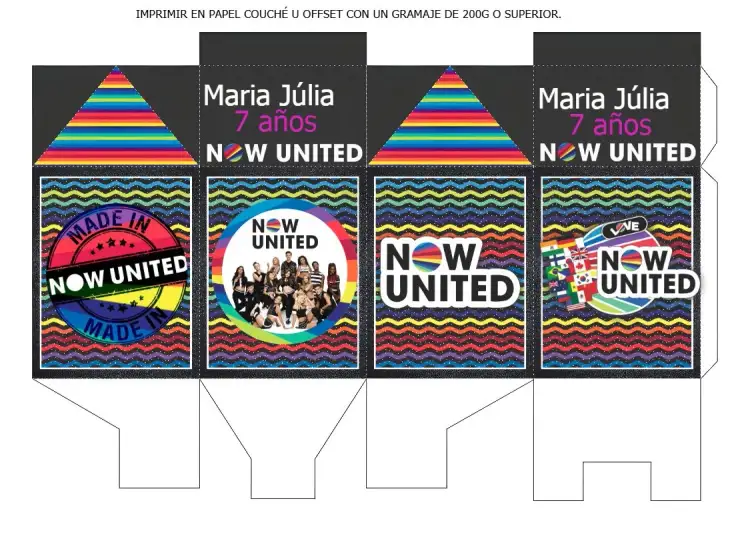 Invitación Caja Milk Now United Logo – tema Más buscados vibrante, moderno, joven, musical, colorido, divertido