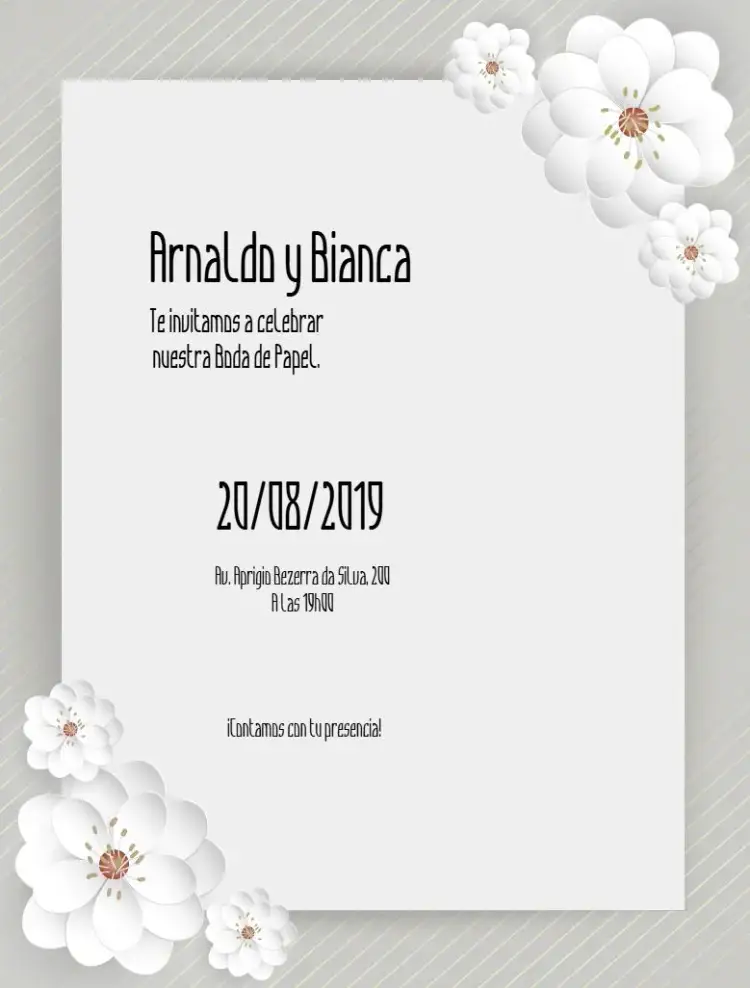 Invitación Bodas De Papel Fiesta – tema Boda floral, elegante, primavera, moderno, minimalista