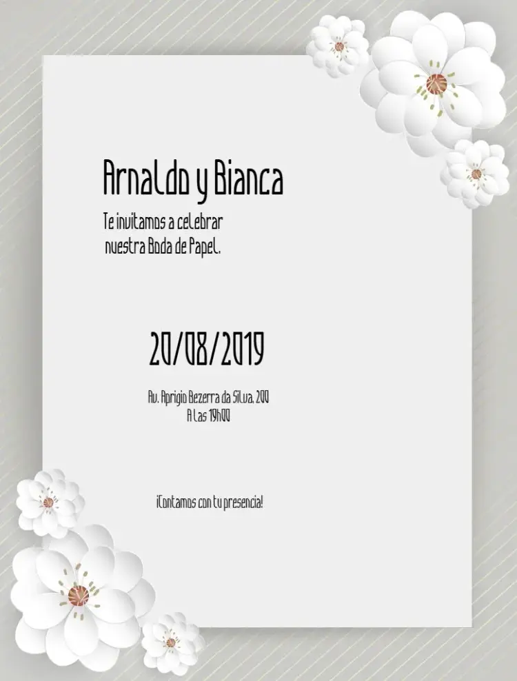 Invitación Bodas De Papel Fiesta