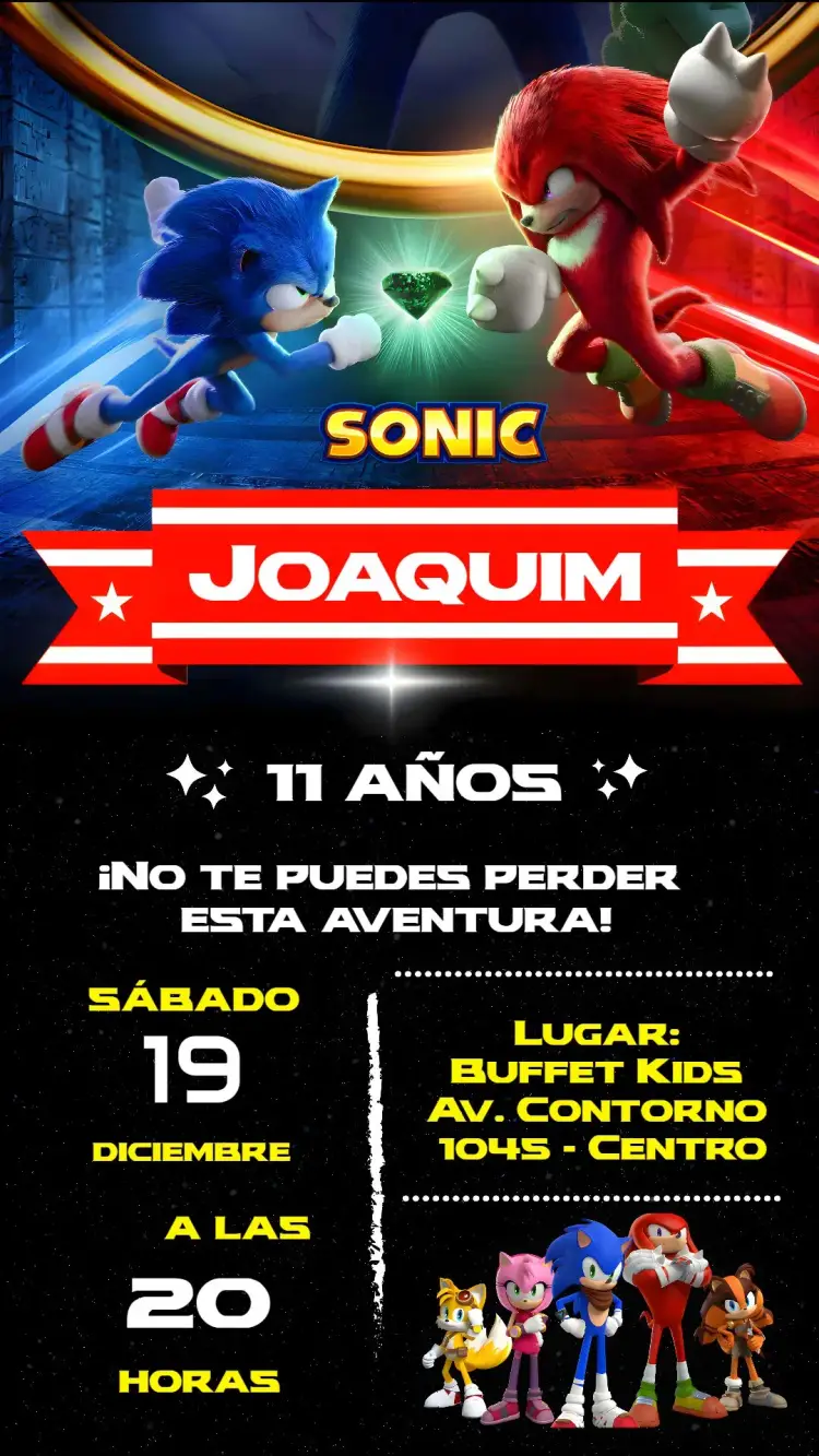 Invitación Sonic
