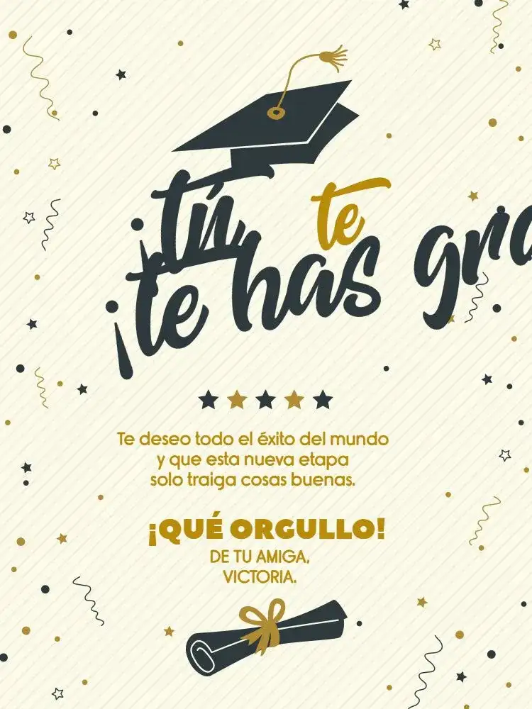 Tarjeta De Celebración de Graduación Para Imprimir Serpentina