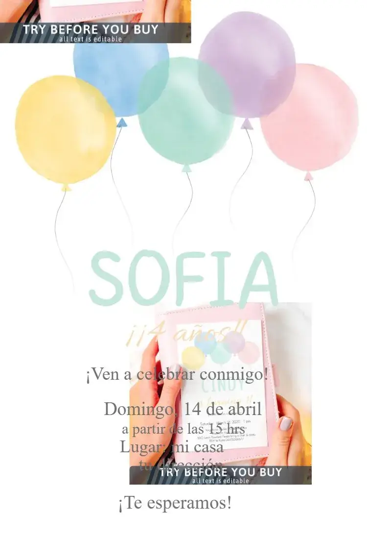 Invitación Globos 1