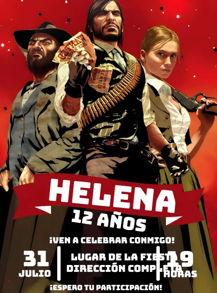 Invitación Red Dead Redemption II Arthur
