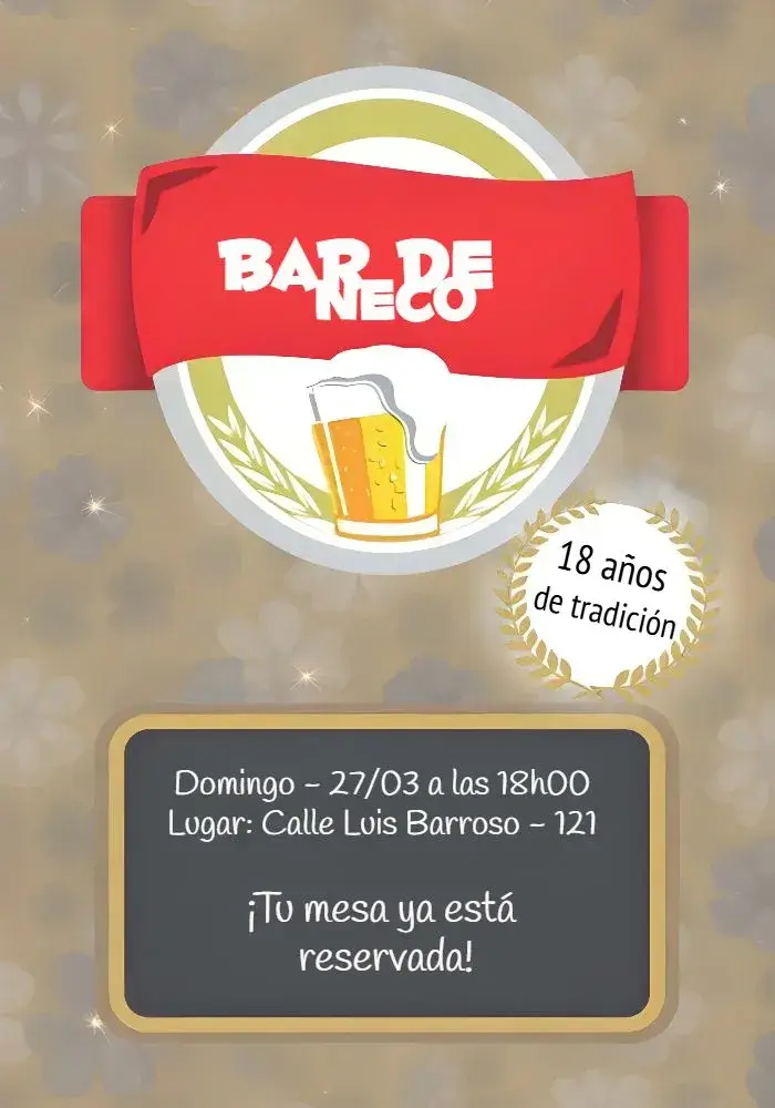 Invitación Boteco Brahma Adulto