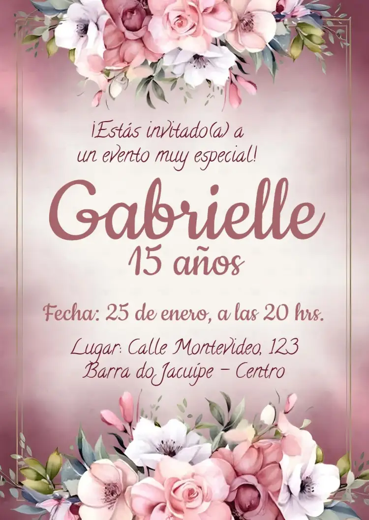 Invitación Floral Colorido – tema Cumpleaños Infantil floral, colorido, delicado, moderno, infantil