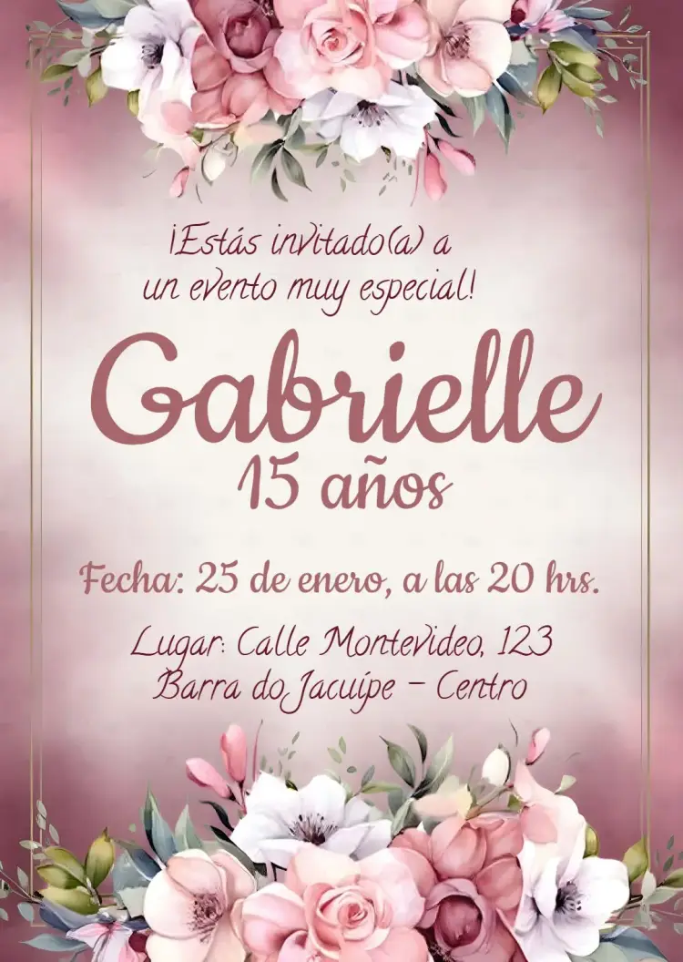 Invitación Floral Colorido