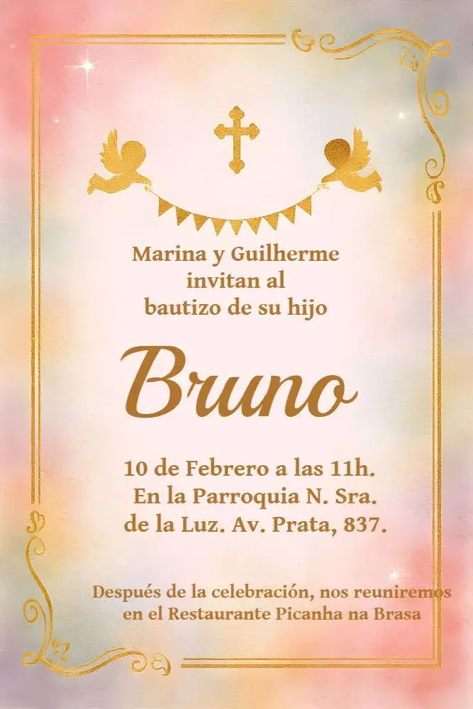 Invitación Bautizo Branze