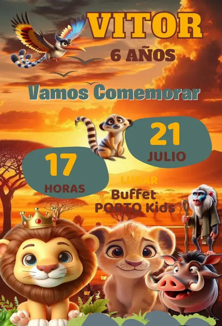 Invitación Digital Rey León