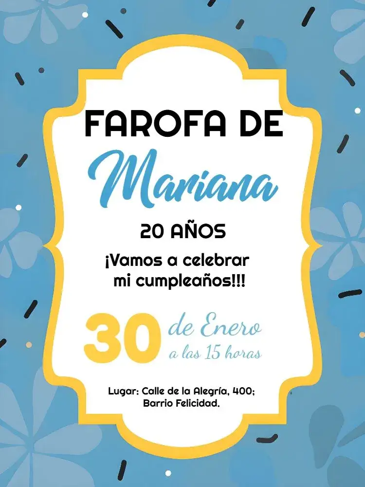 Invitación Farofa Drinks – tema Despedida de Soltera colorido, abstracto, verano, tropical, divertido, moderno