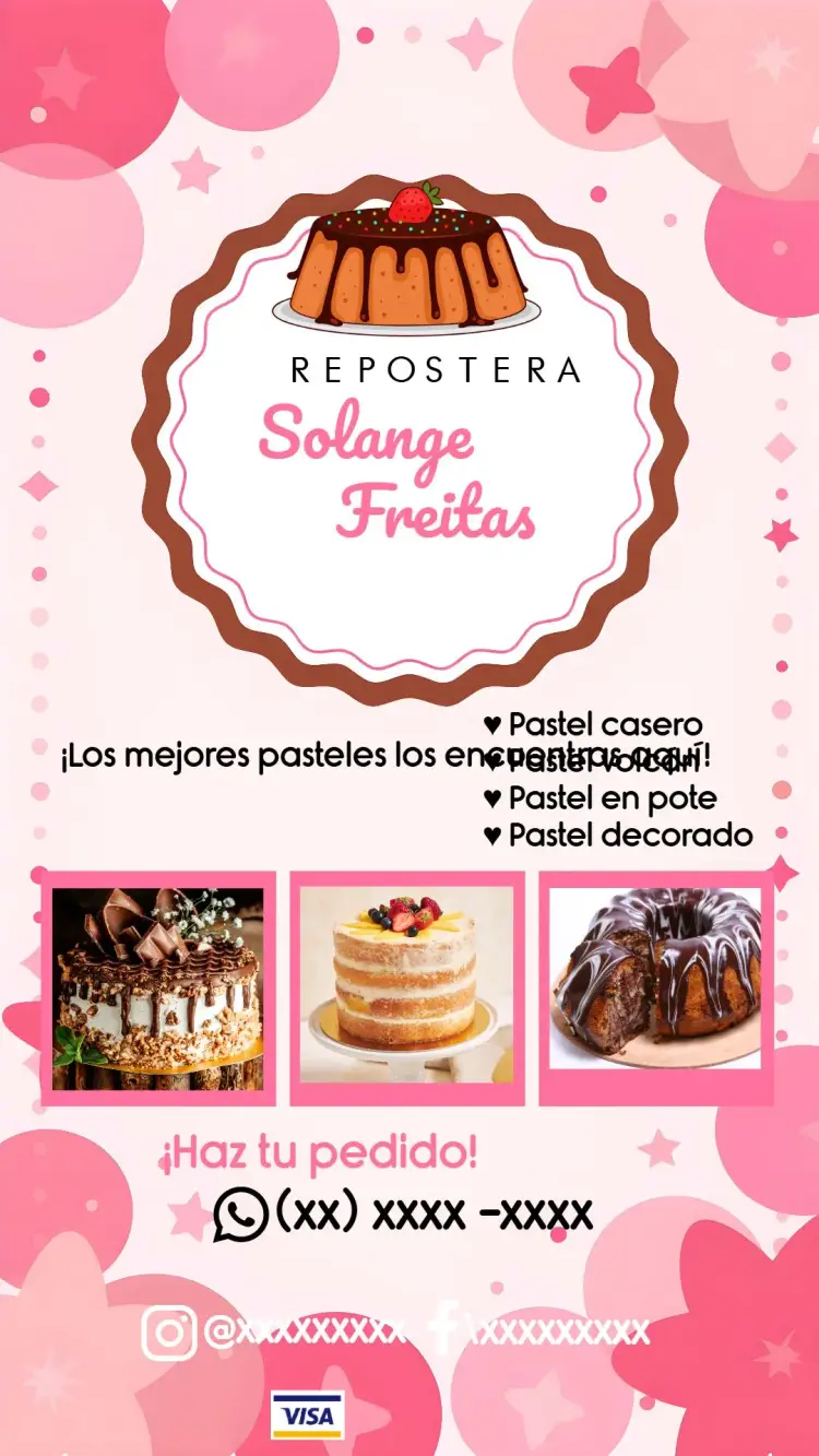 Invitación Tarjeta De Visita Pastelera Pastel
