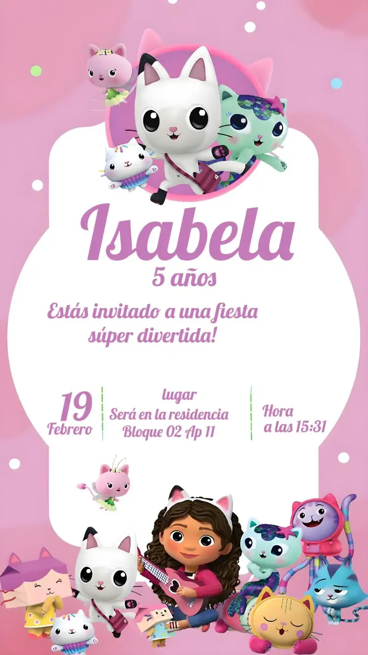 Invitación La Casa Mágica De Gaby Infantil