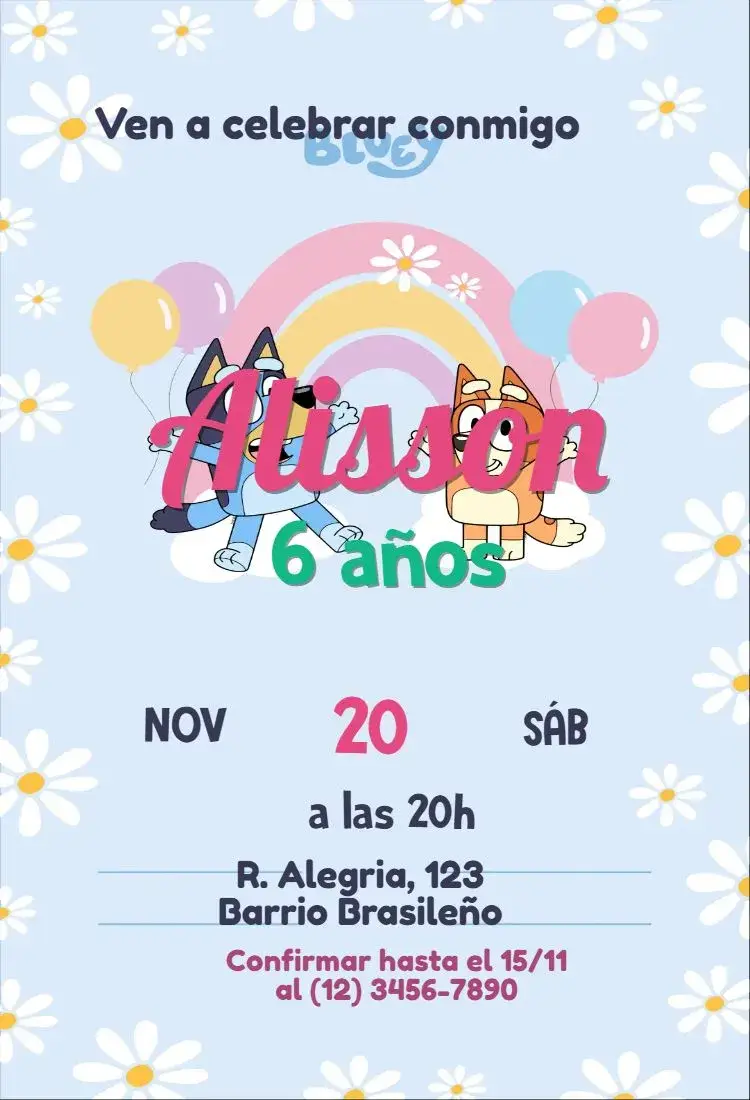 Invitación Bluey