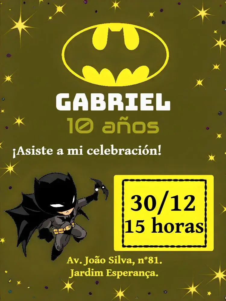 Invitación Batman Negro