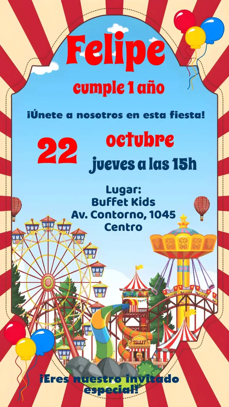 Invitación Parque de Diversion