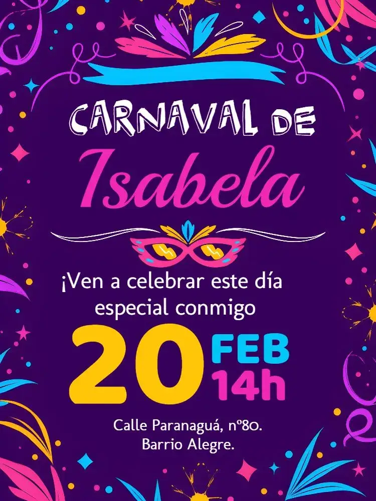 Invitación Baile de Carnaval