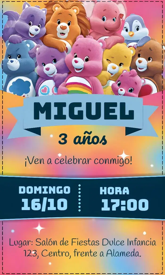 Invitación Osos Cariñosos Corazón