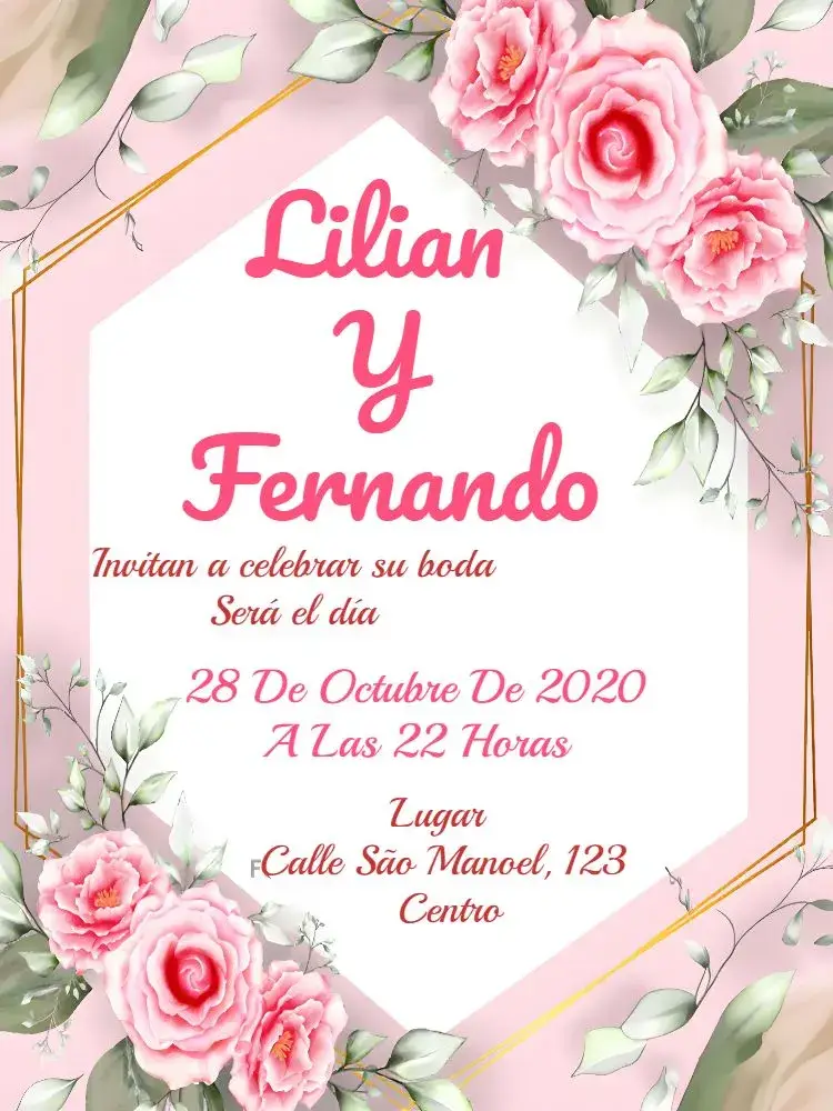Invitación Boda Floral Flores editable y personalizable