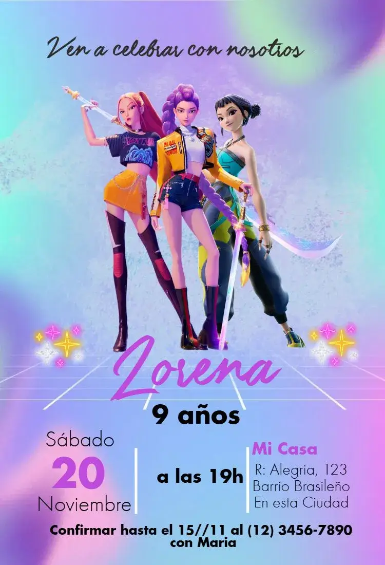 Invitación Guerreras del K-Pop