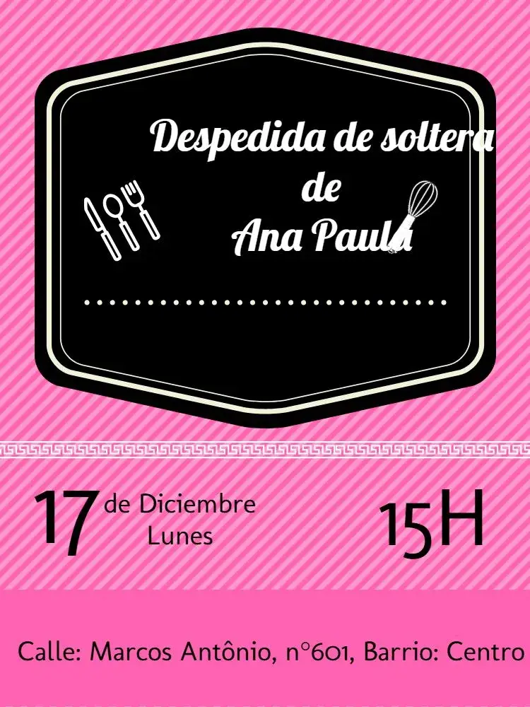 Invitación Despedida de Soltera Rosa